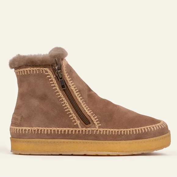 Free people NWT Laidback London Shearling setsu Camel suede Ankle Boot Best❤️🌈 - Picture 2 of 12
